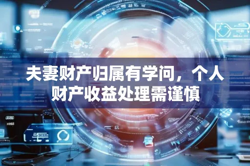 夫妻财产归属有学问，个人财产收益处理需谨慎